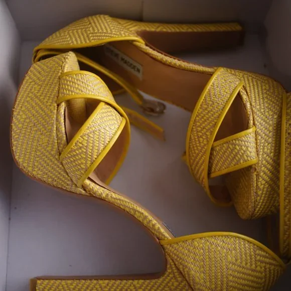 Steve Madden heels prada size 9 tropical havana yellow - Picture 9 of 10